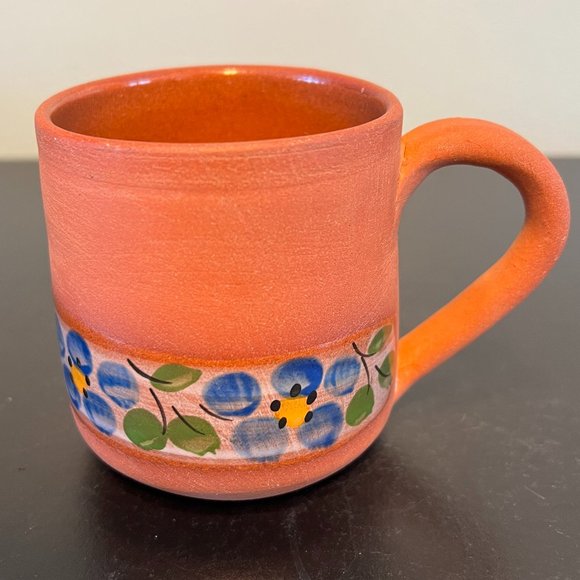 Costa Rica Handcrafted Terracotta  Hand Painted  Glazed & Unglazed Mug Cup - Picture 2 of 7